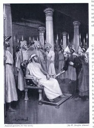 Gondophares erhält einen Brief von St. Thomas 45 n. Chr.